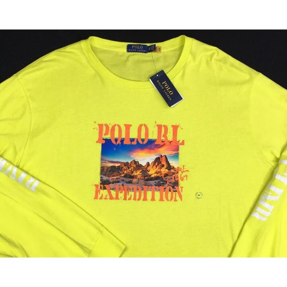 Polo Ralph Lauren Mens Big & Tall 3XLT Yellow Expedition Desert Graphic T-Shirt - Picture 3 of 10
